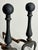 Traditional Pair of Vintage Hammered Cast Iron Andirons For Sale - Image 3 of 10