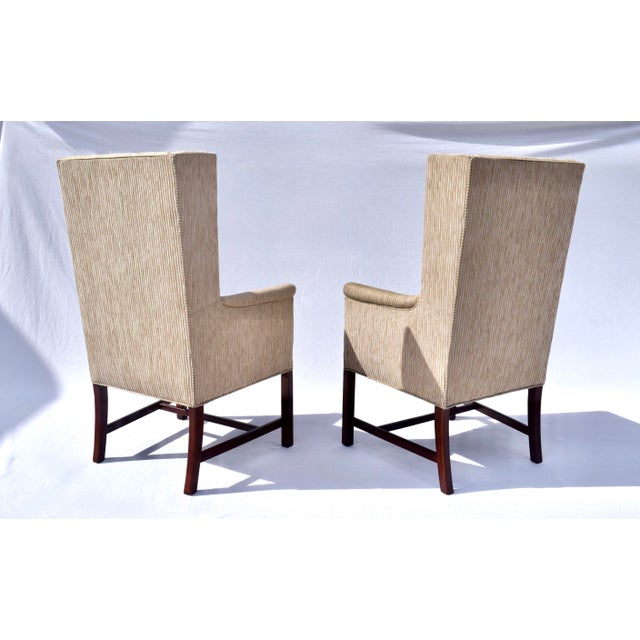 1970s Vintage Hickory Wingback Dining Chairs With New Velvet Seats For Sale - Image 9 of 9