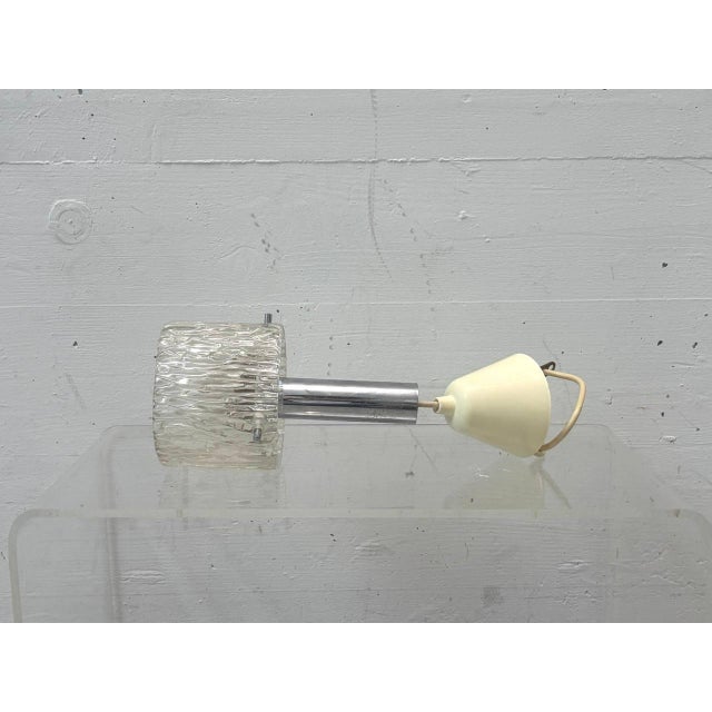 Vintage Pendant Lamp in Textured Glass and Chrome from Kaiser Leuchten, 1970s For Sale - Image 9 of 11
