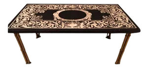 Gilt Bronze Bamboo Leg Coffee Table With Ornate Top