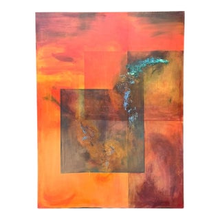 Vintage Abstract Expressionist Oil Painting on Canvas For Sale