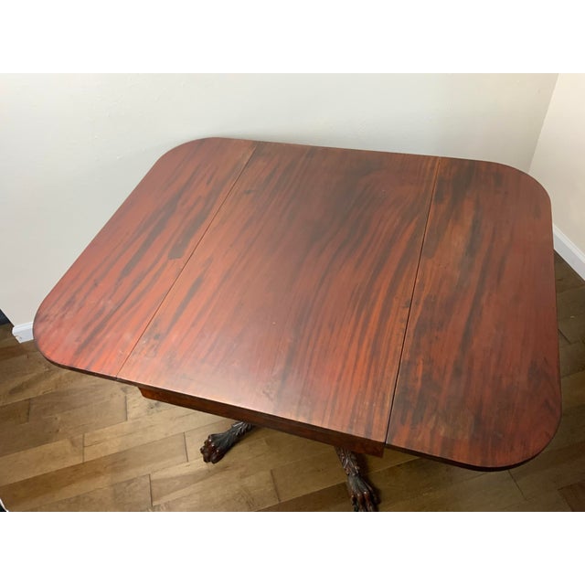 Early 19th Century Federal Hairy Paw Carved Breakfast Table For Sale - Image 4 of 13