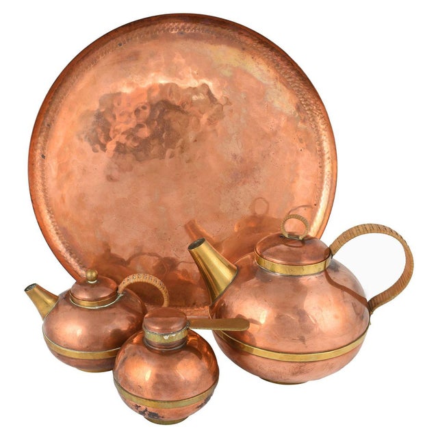 1950s Vintage German Copper Coffee Set by Harald Buchrucker, 1950s, Set of 4 For Sale - Image 5 of 5