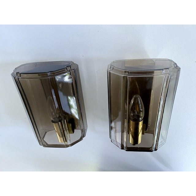 Vintage Glass Sconces from Glashütte Limburg, 1970s, Set of 2, Set of 2 For Sale - Image 4 of 17
