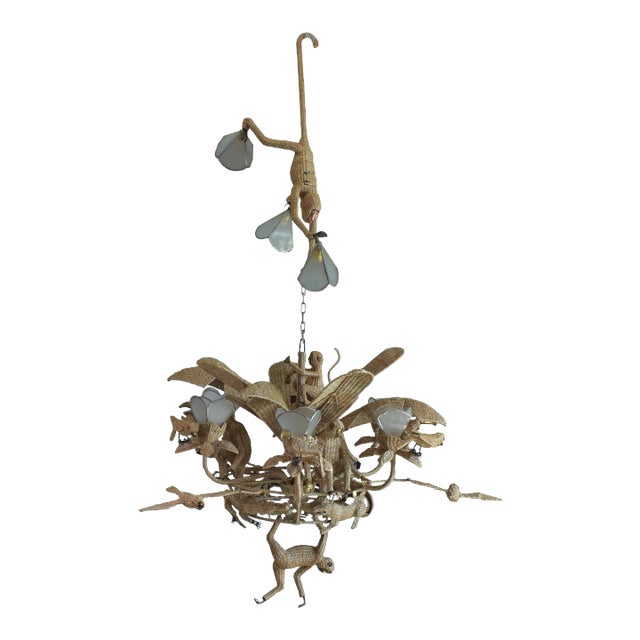 Oversize Toucan Parrot and Large Monkey Chandelier By Mario Lopez Torres For Sale