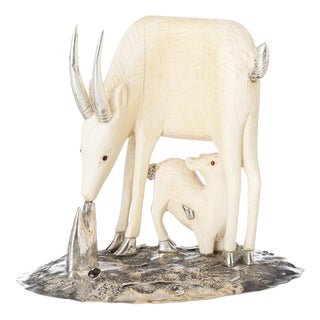 Luiz Ferreira, Gazelle, Late 20th Century, Silver For Sale