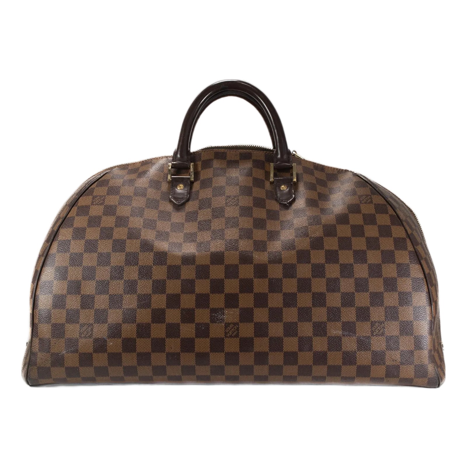 Louis Vuitton Damier Ebene Brown Canvas Ribera Gm Satchel Weekender ...