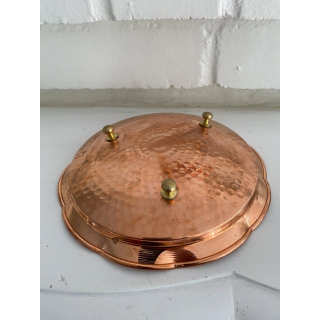 Pair of Vintage Moroccan Handcrafted Copper Serving Plates For Sale - Image 4 of 4