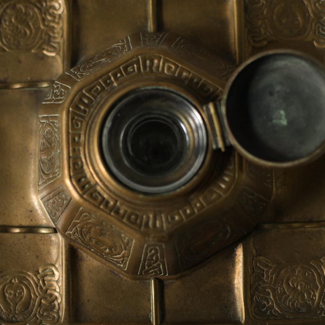 Tiffany Studios New York Zodiac Bronze Inkwell With Pen Tray and Rocker Blotter For Sale - Image 10 of 18