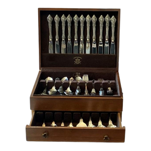 Oneida Northland "Baton Rouge" 95-Piece Flatware Set With Storage Chest (Vintage 1970s/80s Service for 10 + Extras and Serving Pieces)