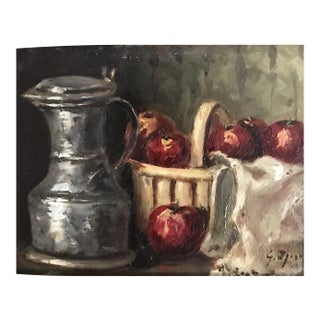 Georges Djakeli, Nature morte au pommes et à la channe, 1950 For Sale
