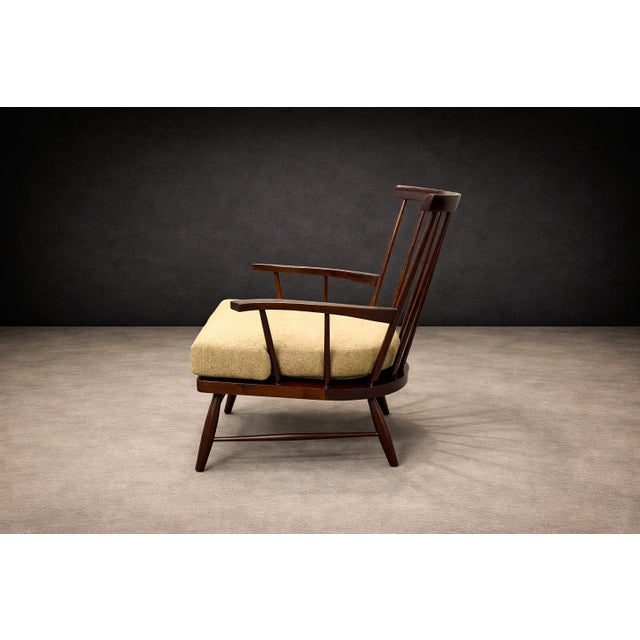 Mid-Century Modern Brazilian Modern Armchair in Imbuia Wood & Cushion, a Forma Decorativa, Brazil, 1960s For Sale - Image 3 of 15
