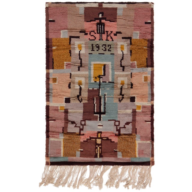 Swedish Rya Rug by Laila Karttunen Doris Leslie Blau Collection For Sale