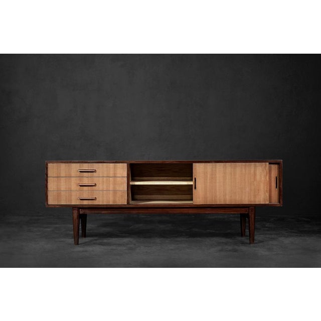 Wood Mid-Century Danish Modern Mahogany Sideboard with Drawers, 1970s For Sale - Image 7 of 18