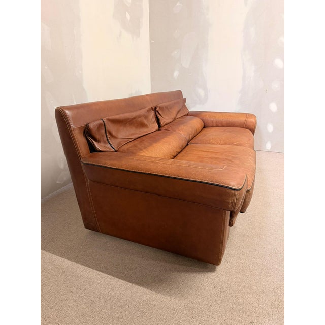 Mid-Century Modern Vintage Leather Sofa by Josef Gobet, 1970s For Sale - Image 3 of 16