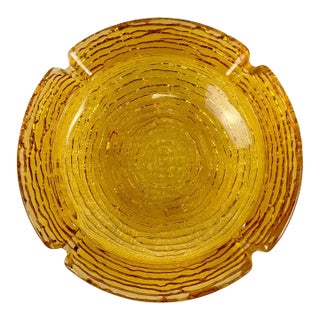 Mid-Century Light Amber Soreno Art Glass Cigar Ashtray For Sale