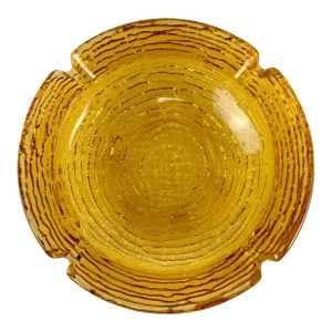 Mid-Century Light Amber Soreno Art Glass Cigar Ashtray