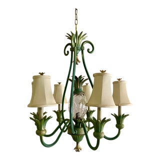Late 20th Century Hinkley Glass Pineapple Chandelier For Sale