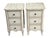 A pair of three drawer nightstands by Lexington Home Brands Lexington plaque inside top drawer of each nightstand Tags and...