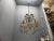 Italian Florentine Tole Gilt Murano Glass Beaded 6-Light Chandelier, 1950s For Sale - Image 9 of 17