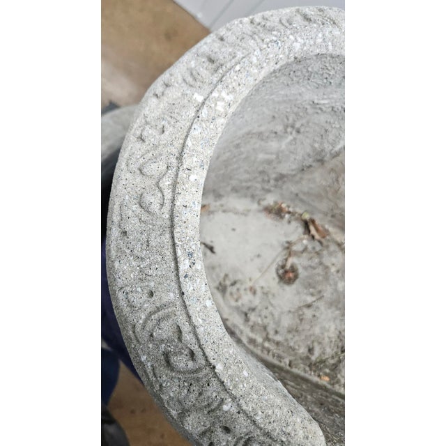 French Neoclassical Style: Pair of Cast Stone Garden Planters For Sale - Image 10 of 13