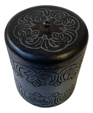 Antique Swedish Tea Caddy in Hand-Carved Wood