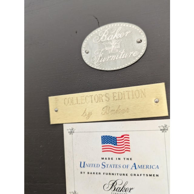 1990s Baker Collector's Edition Pine Curio Display Cabinet W. Gold Gilt For Sale - Image 9 of 12