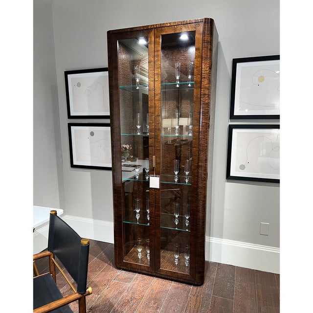 Burl Art Deco Curio Cabinet For Sale In Greensboro - Image 6 of 7
