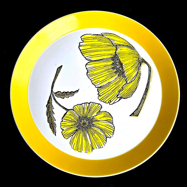 1970s Mikasa Duplex Duet Yellow Poppy Chop Plate Designed by Ben Seibel For Sale - Image 11 of 13