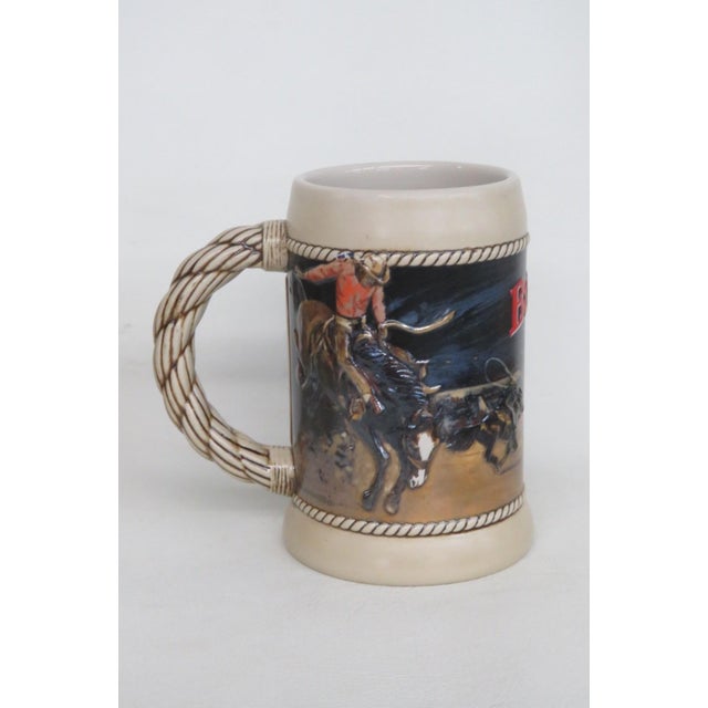 Ceramic Budweiser Rodeo Stein 1992 Anheuser Busch Ceramarte Ceramic W Original Box For Sale - Image 7 of 16