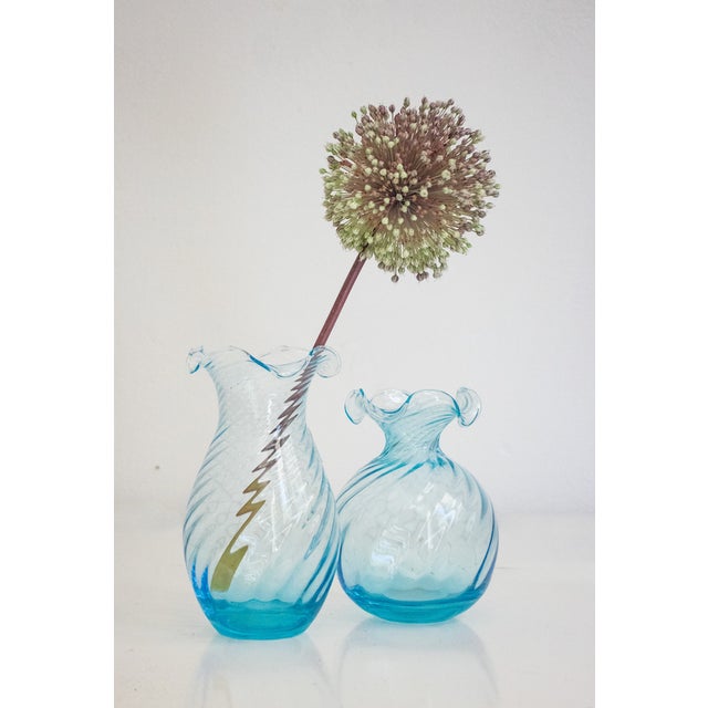 Murano Vases in Acquamare from Ribes the Art of Glass, Set of 2 For Sale - Image 6 of 13