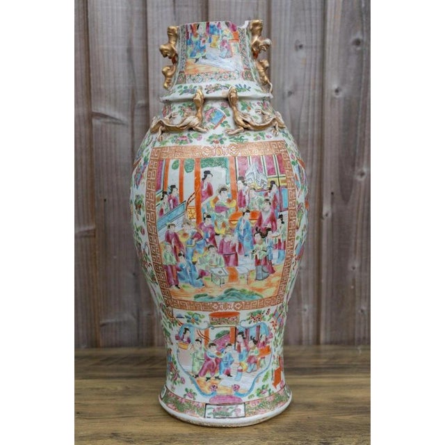 Antique Chinese Qing Dynasty Famille Rose Porcelain Vase, 1800s For Sale - Image 4 of 18