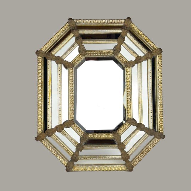 Vintage Octagonal Murano Mirror, Italy, 1950s For Sale - Image 6 of 18