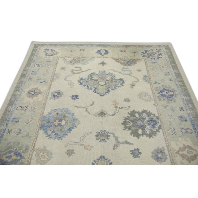 Early 21st Century Modern Turkish Oushak Rug 6'1" x 7'11" For Sale - Image 5 of 7