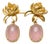 Lotus Rose Quartz Drop Earrings, Pair For Sale