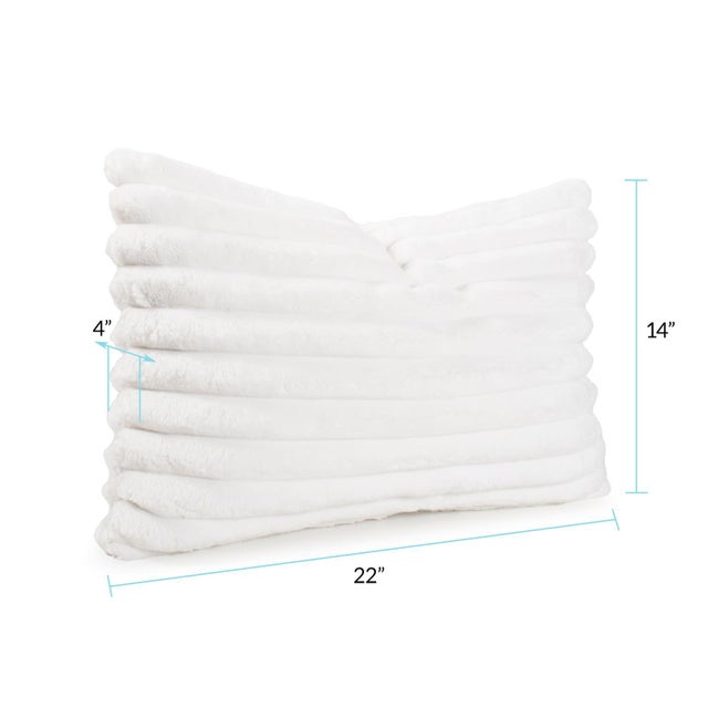White Pillow 14 x 22 Shar Pei White - Down Insert For Sale - Image 8 of 10