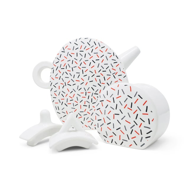 1980s Italian Ceramic Coffee Pot & Sugar Set by Massimo Materassi for Mas Italy For Sale In New York - Image 6 of 9