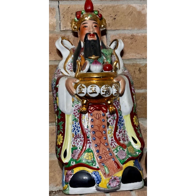 Chinese Mid 20th Century Fu Lu Shou Porcelain Immortals- Set of 3 For Sale - Image 3 of 4
