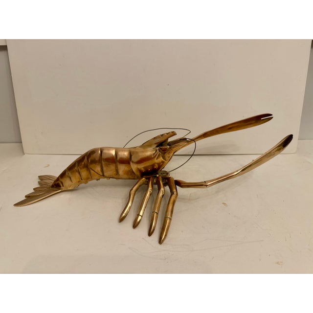 Giant Brass Crawfish or Lobster Sculpture, Hollywood Regency Style For Sale - Image 12 of 12