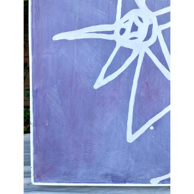 Late 20th Century Late 20th Century Original XL Purple Star Painting on Board Signed by Zandra Rhodes For Sale - Image 5 of 13