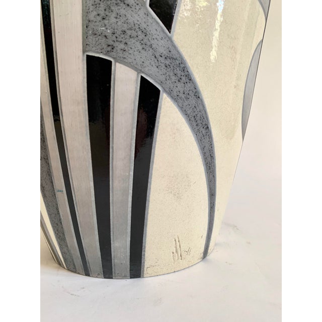 Black Monumental Ceramic Floor Vase For Sale - Image 8 of 11