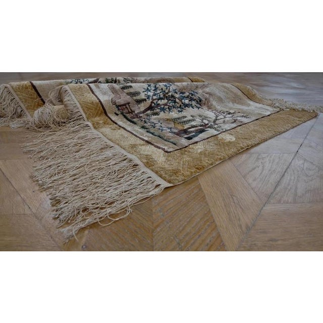2000 - 2009 Silk Pictorial Rug with Landscape For Sale - Image 5 of 8