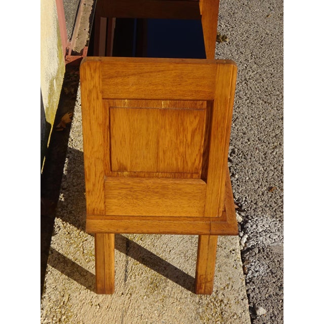 Vintage Bedside Table in Light Oak with Splayed Legs and Black Glass Top, 1960s For Sale - Image 18 of 18