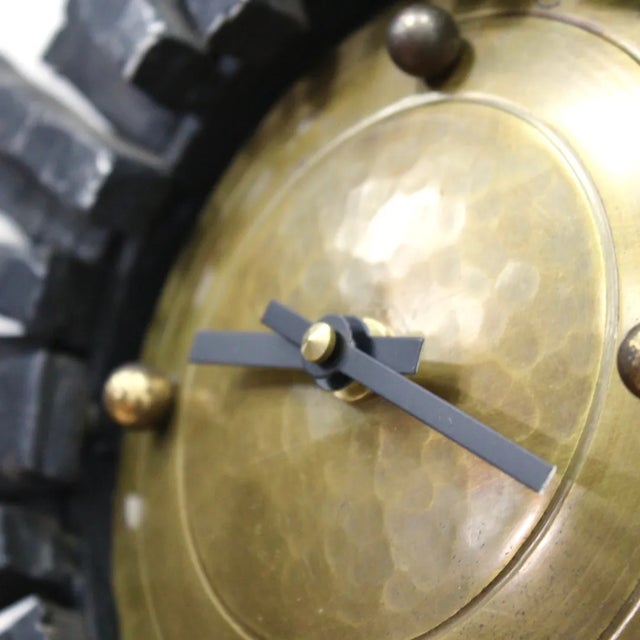 Mid Century Cast Iron Brutalist Clock Made in Germany For Sale In Los Angeles - Image 6 of 9