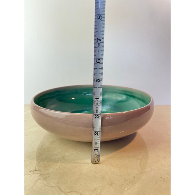 Vintage Stangl Pottery Terra Rose Bowl, Mauve & Turquoise Swirl, Trenton Nj For Sale - Image 9 of 9