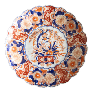 Antique 19th Century Japanese Meiji Period Imari Scalloped Charger Plate