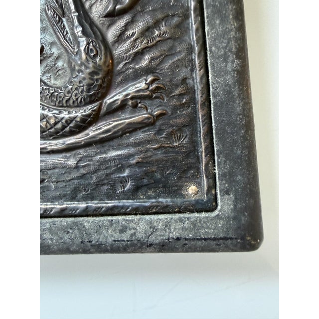 Vintage Greek Orthodox 950 Fine Silver Riza Icon of St. George For Sale - Image 4 of 16