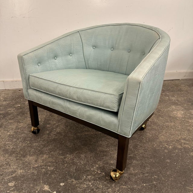 Pair of Kipp Stewart for Directional Barrel Chair on Casters For Sale In Cleveland - Image 6 of 12