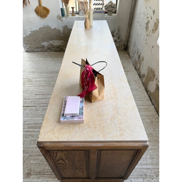 Antique Double-Sided Shop Counter with Marble Top, 1900s For Sale - Image 11 of 18