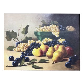 J. Chatelin, Still Life with Fruit (B), 1800s, Oil on Canvas For Sale